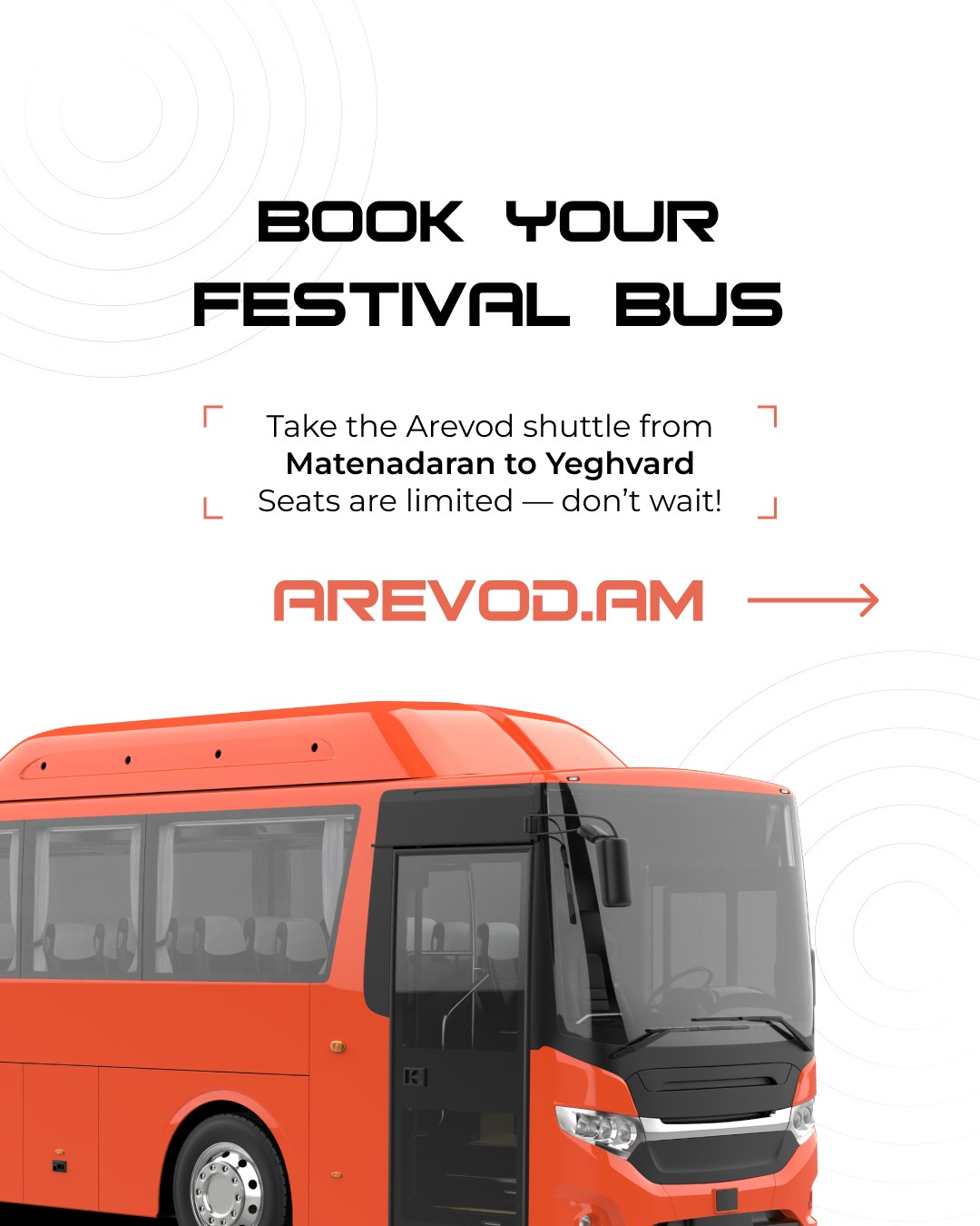 Festival bus booking landing page mockup