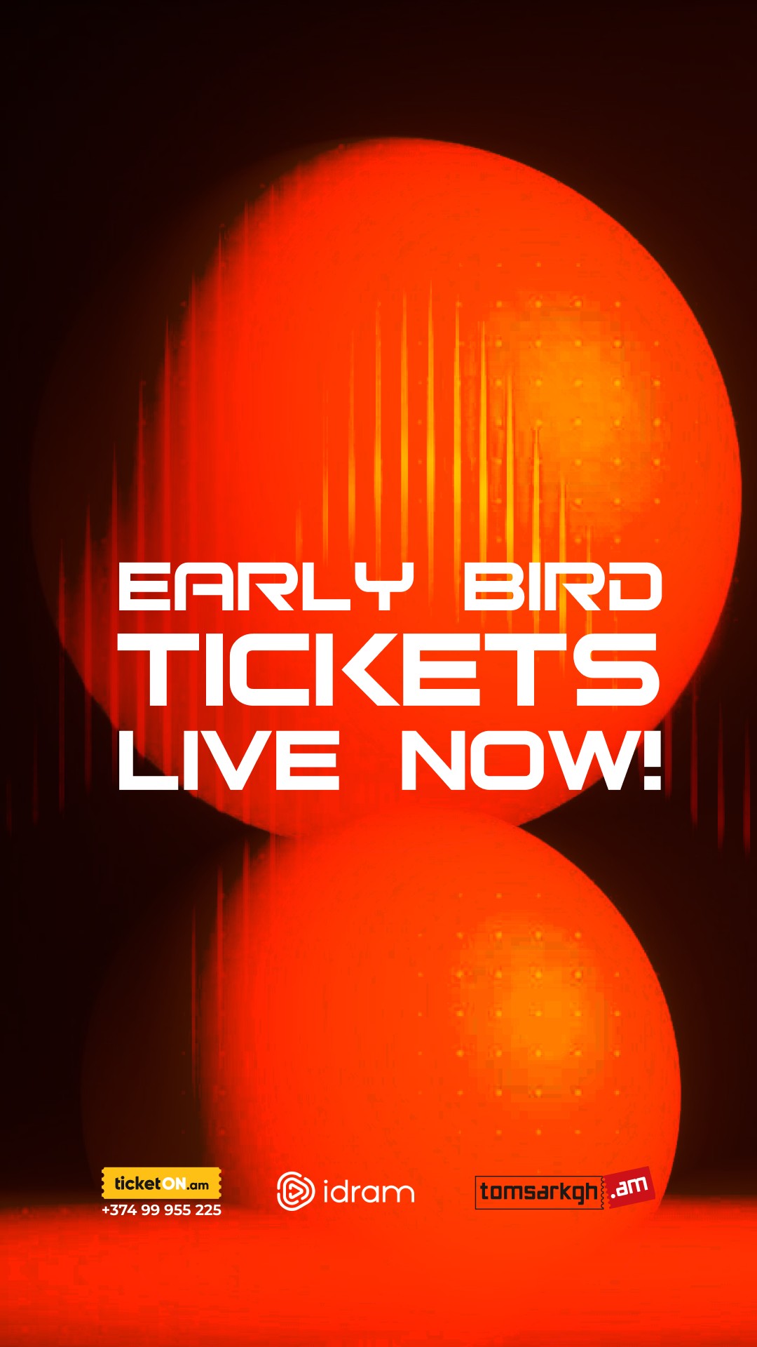 'Early bird tickets live now' announcement story