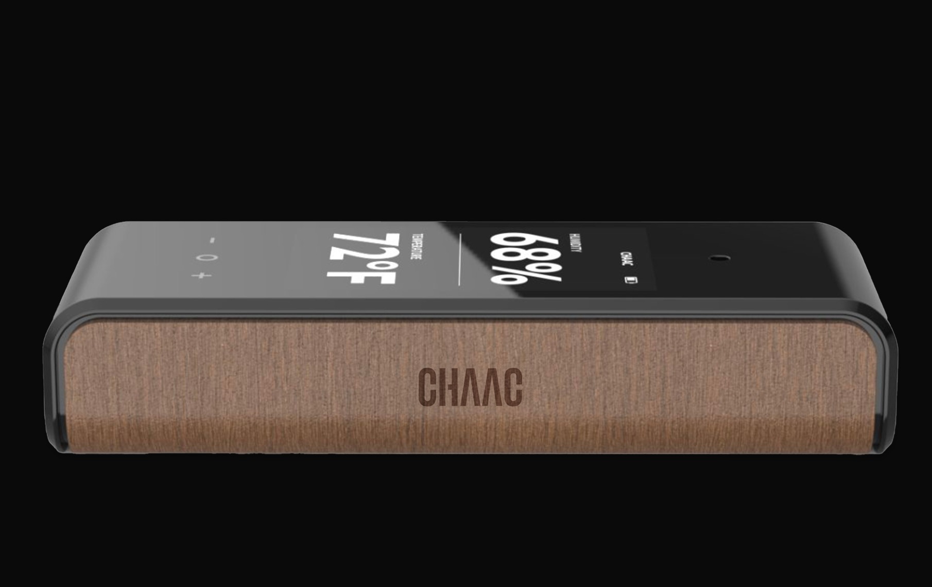Chaac smart humidor device render on black background