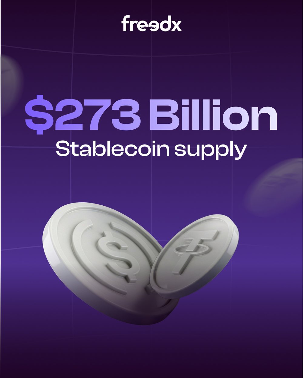 Freedx 273 billion stablecoin supply post, alternate