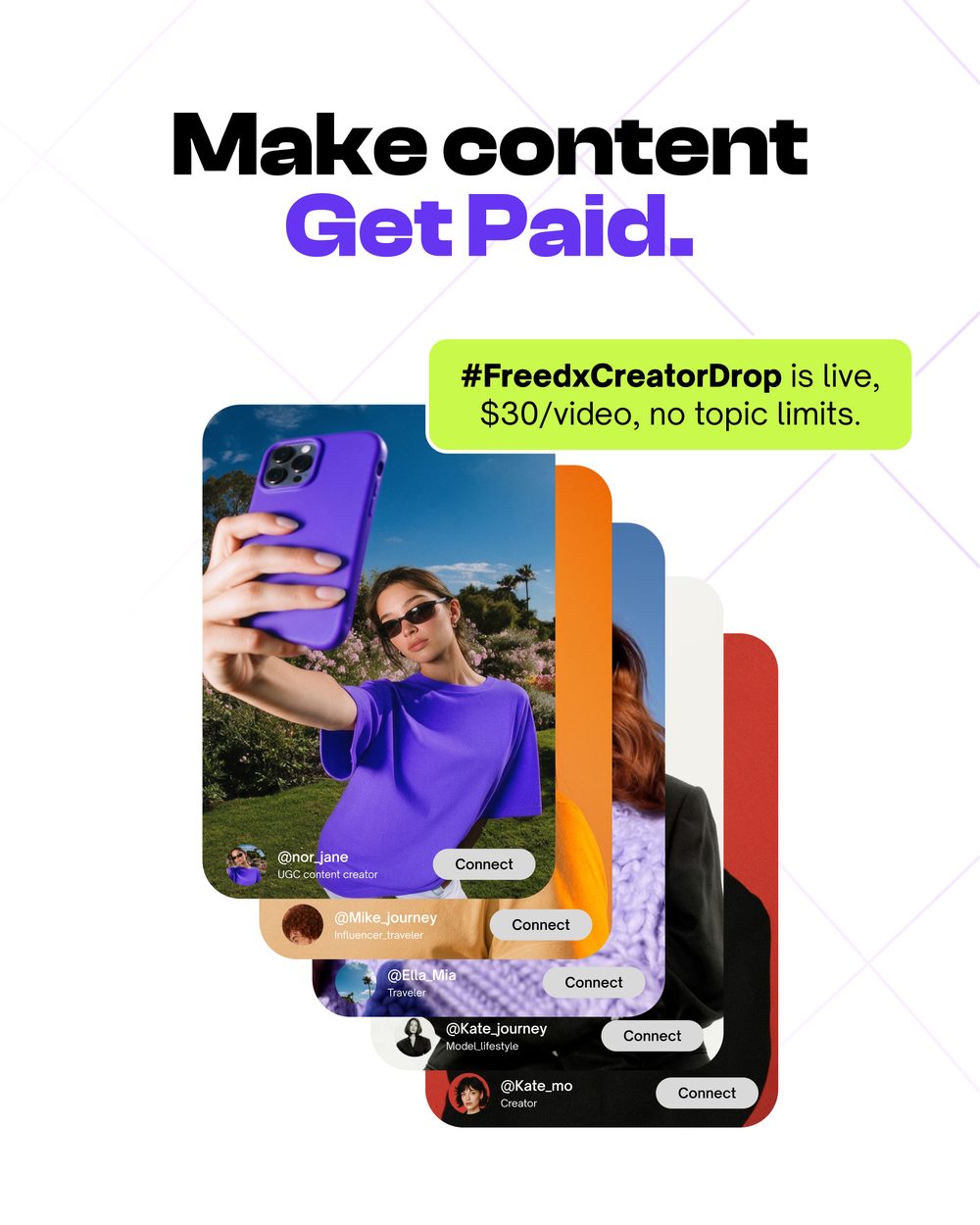 Freedx Creator Drop — Make content, get paid