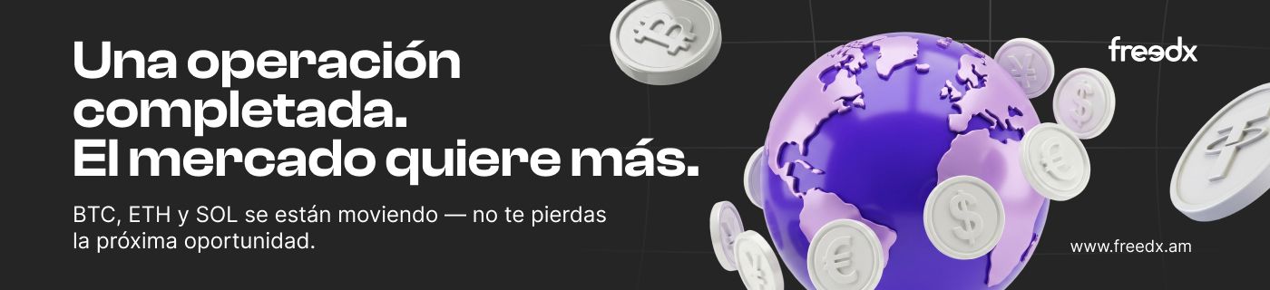 Freedx email header: one trade completed, the market wants more (Spanish)