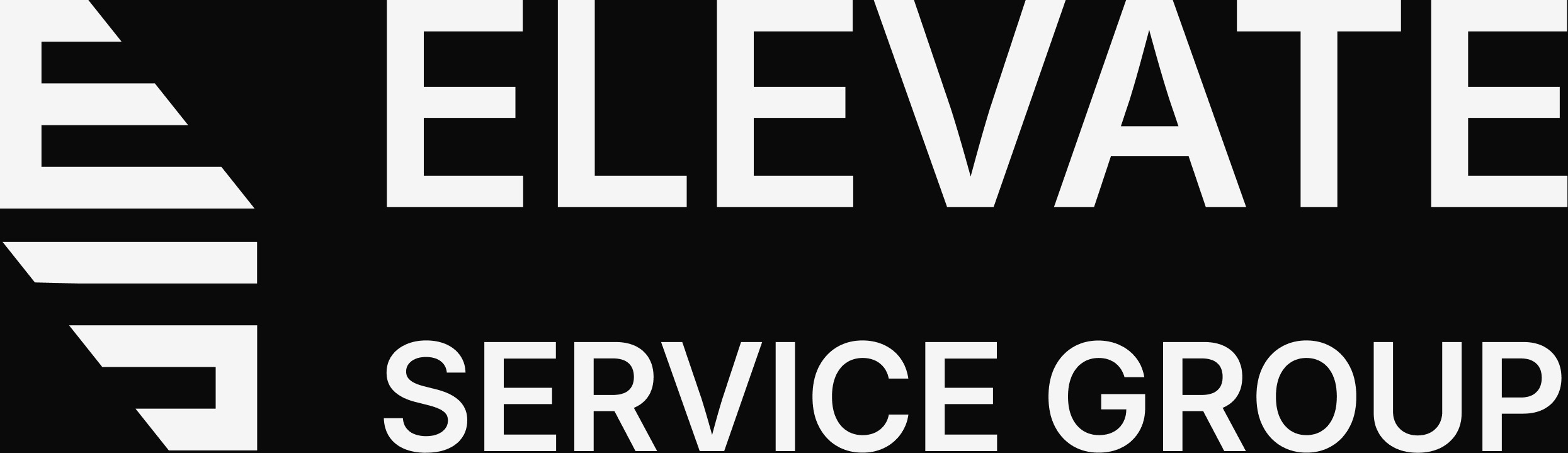 Elevate Service Group logo in white on dark background