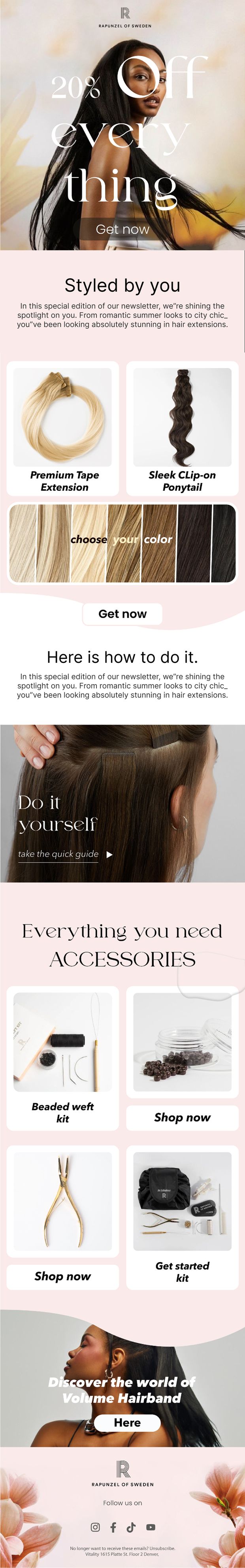 Rapunzel of Sweden 20% off everything email with Styled by You and accessories