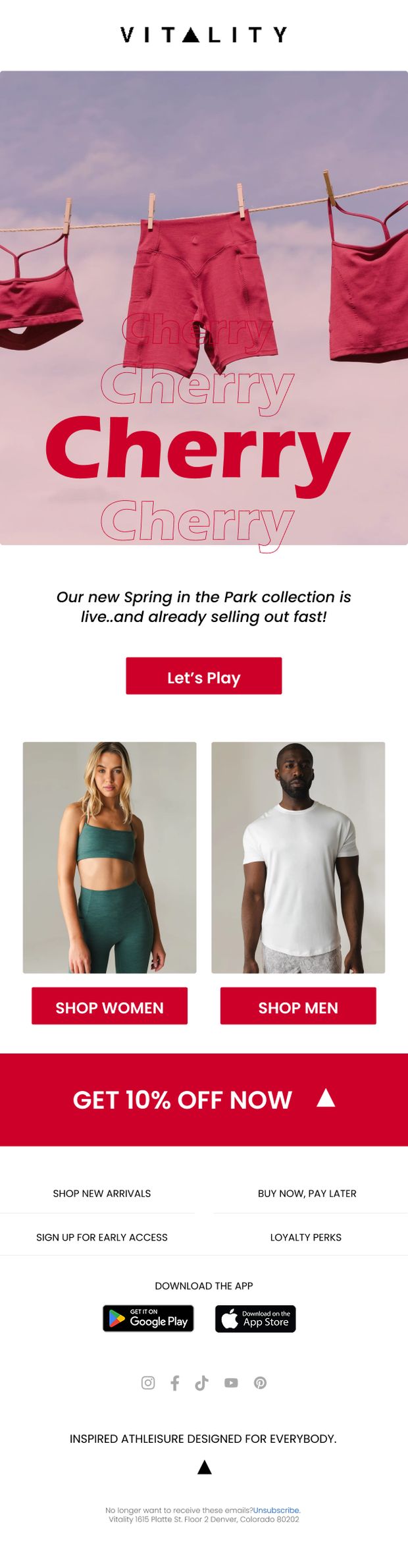 Vitality Cherry — Spring in the Park collection email