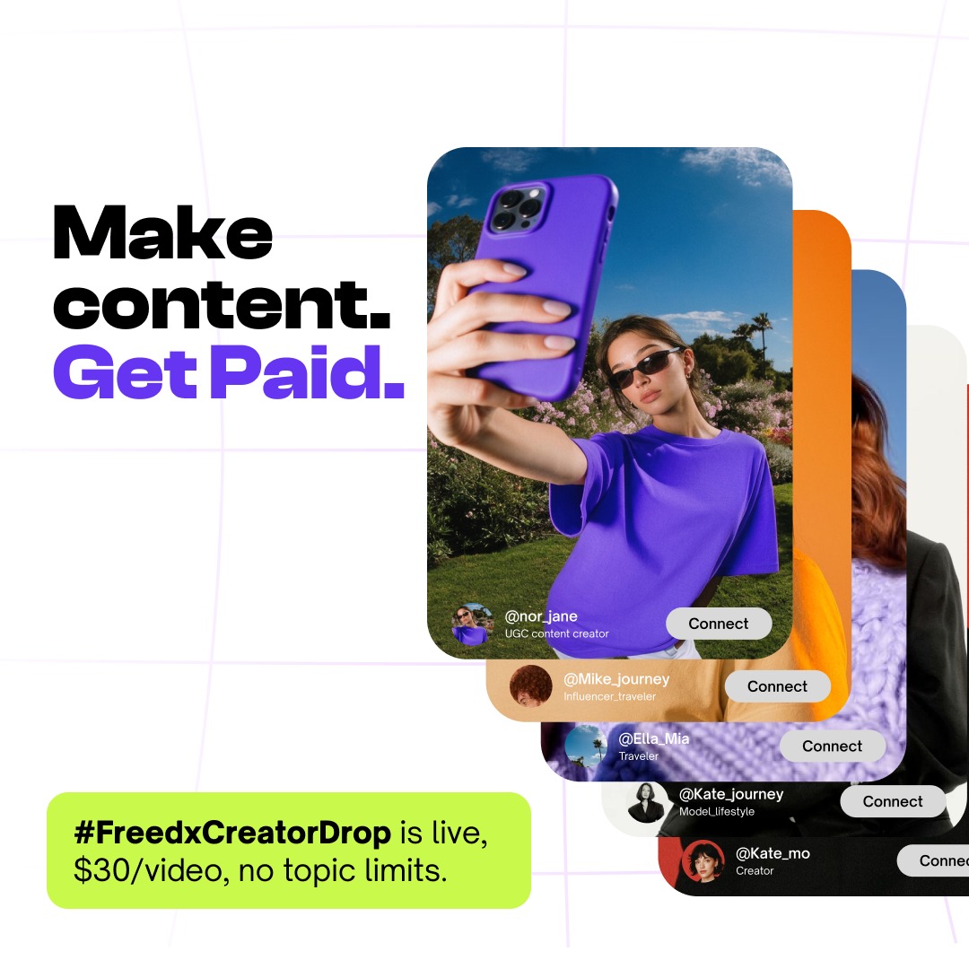 Freedx creator drop campaign — Make content, get paid