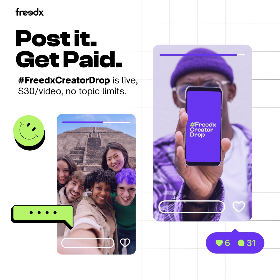 Freedx creator drop campaign — Post it, get paid