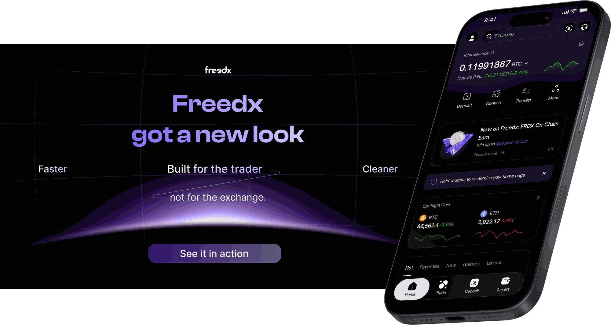 Freedx got a new look — relaunch key visual with the redesigned trading app