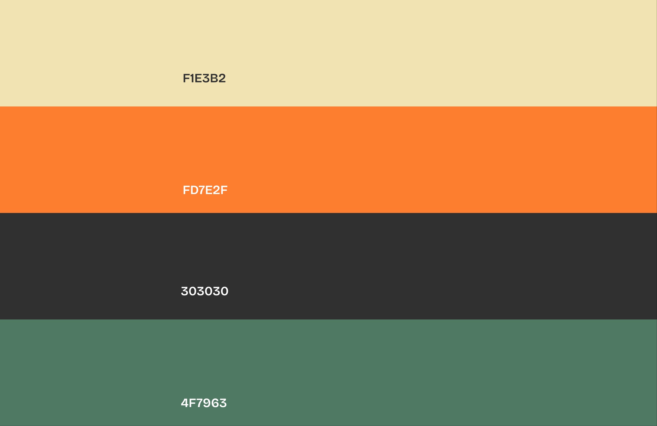 Harvest Fresh color guide with hex codes