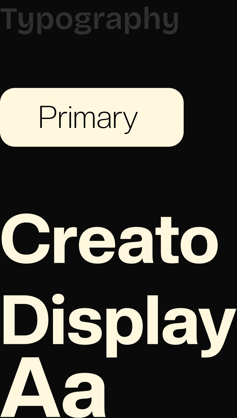 Harvest Fresh primary typeface — Creato Display