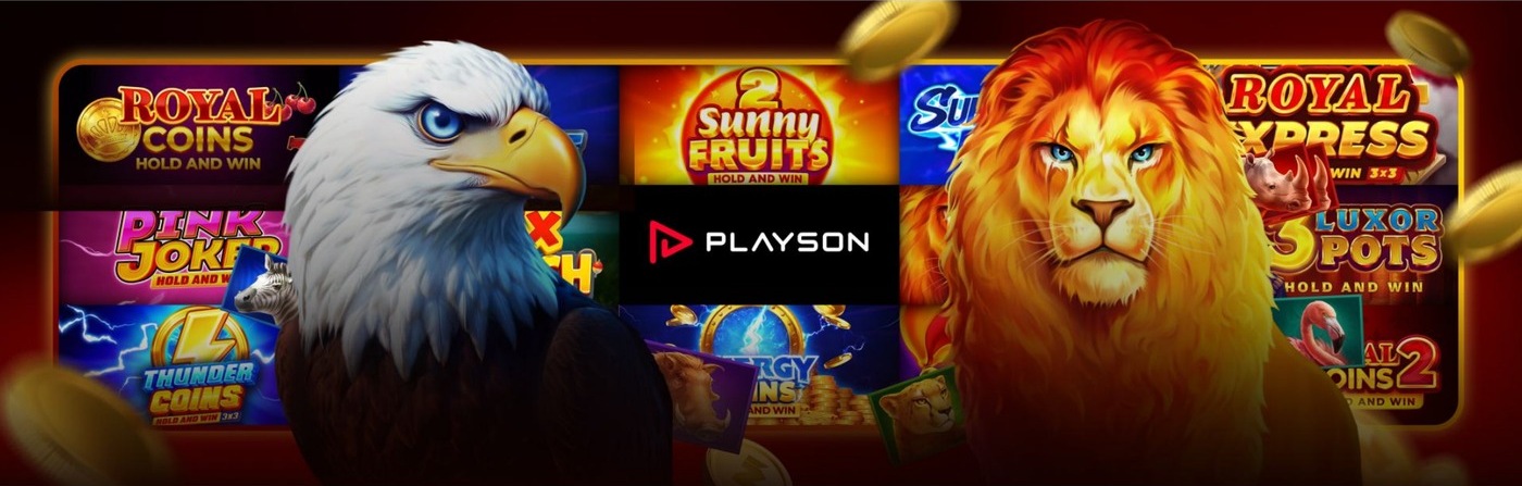 1King Casino provider banner — Playson, golden eagle theme