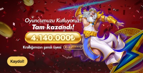 1King Casino jackpot win announcement banner — 4,140,000 TL