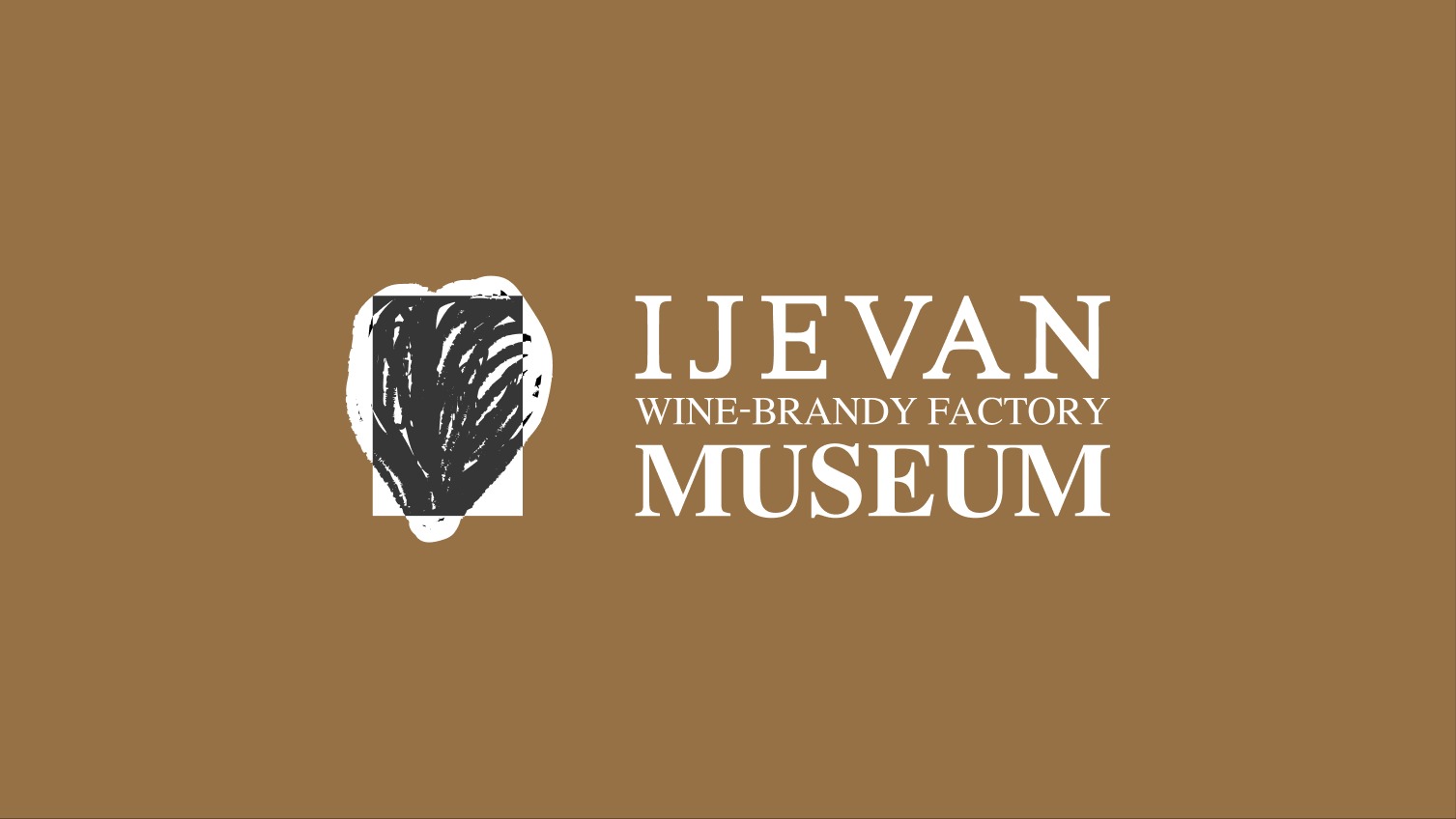 Ijevan Museum logo lockup on tawny background