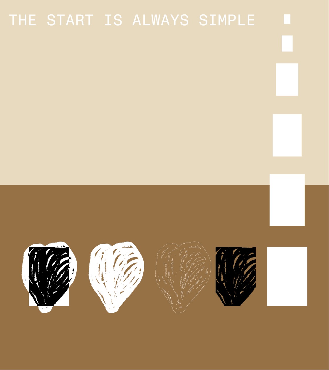 Ijevan Museum brand slide — 'The start is always simple' with icon color exploration
