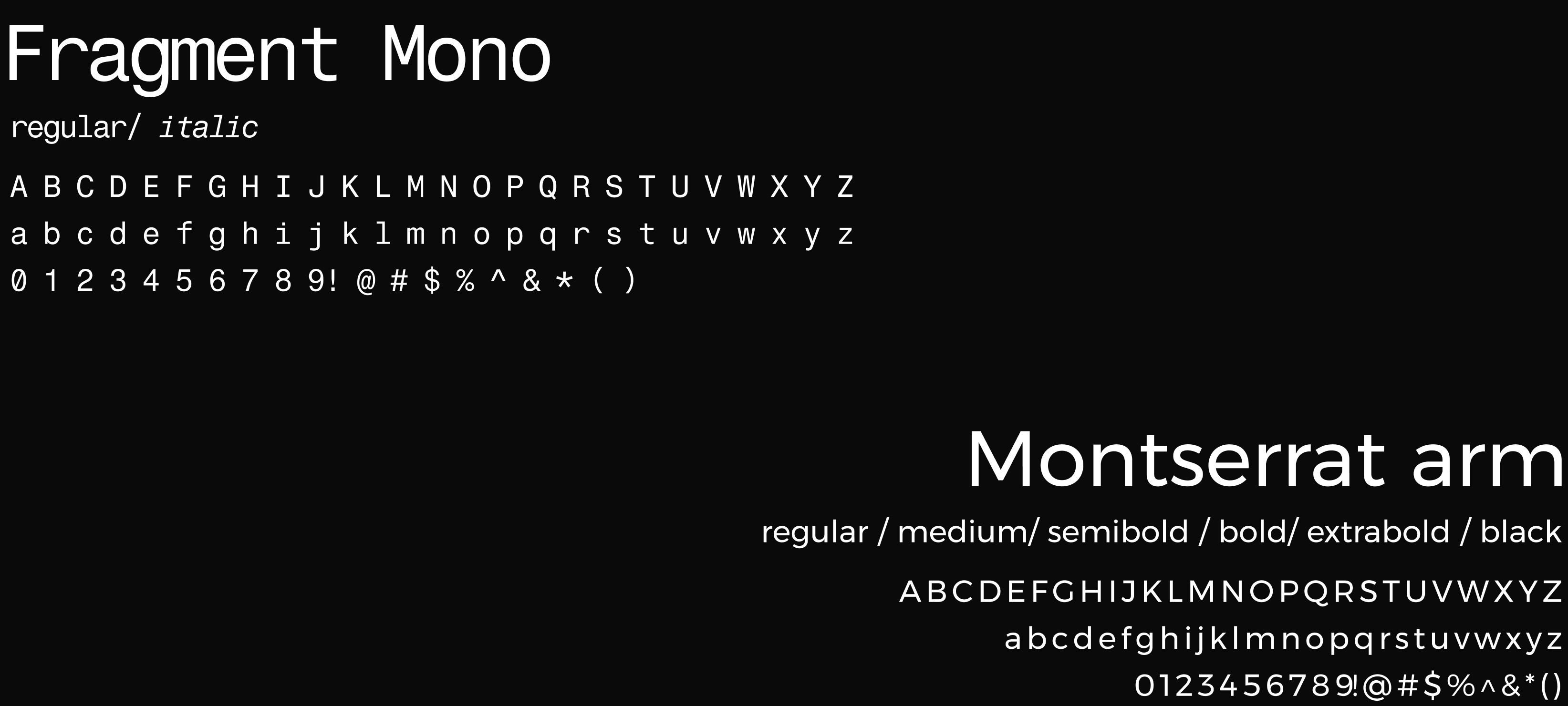 Ijevan Museum typography — Fragment Mono and Montserrat Armenian