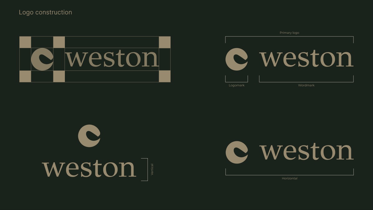 Weston logo construction and clear-space grid